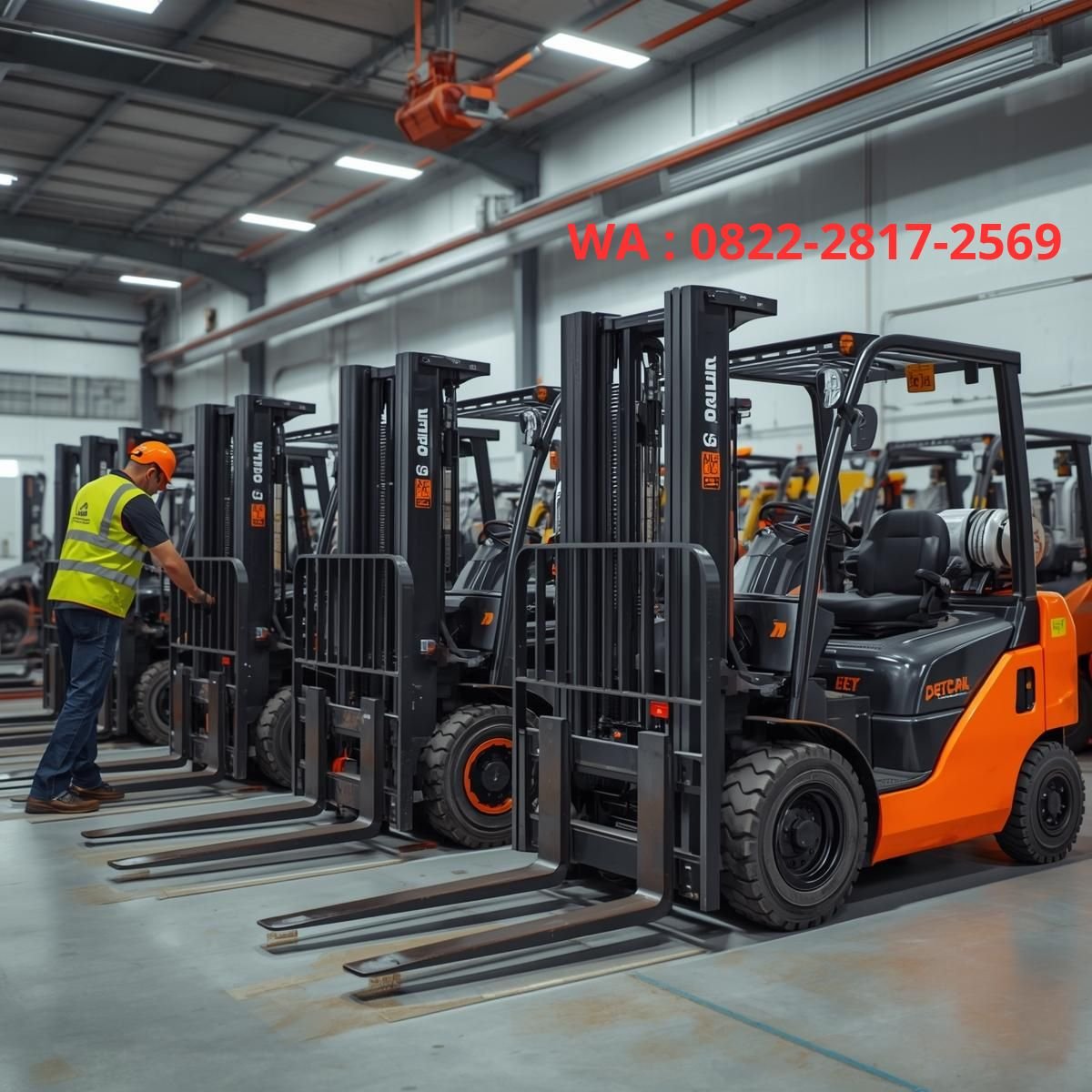 forklift baru di area penjualan