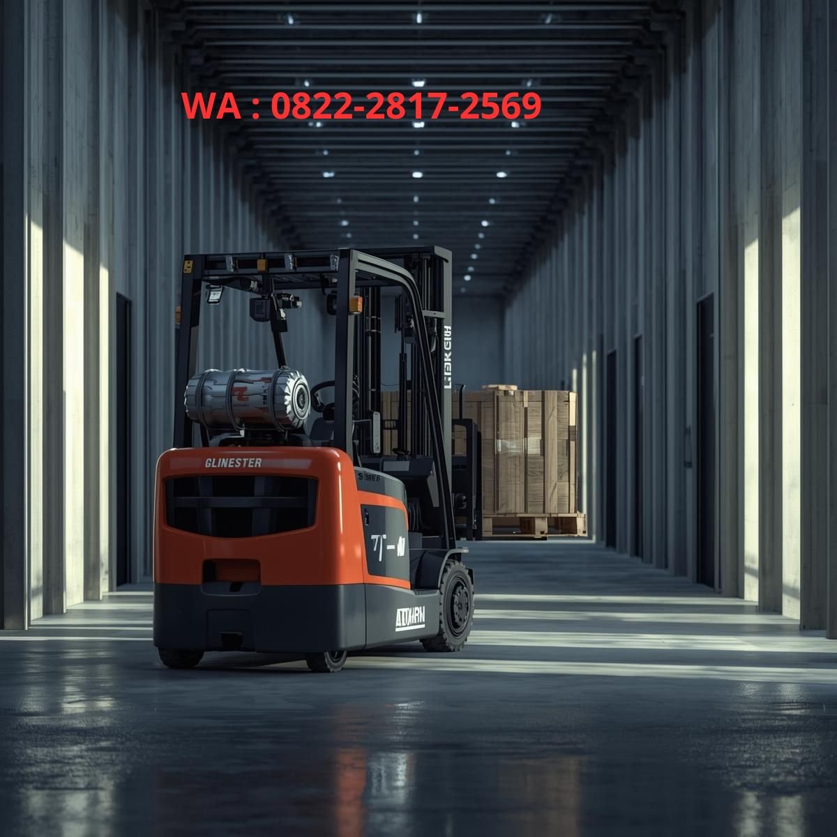 forklift elektric mengangkat pallet