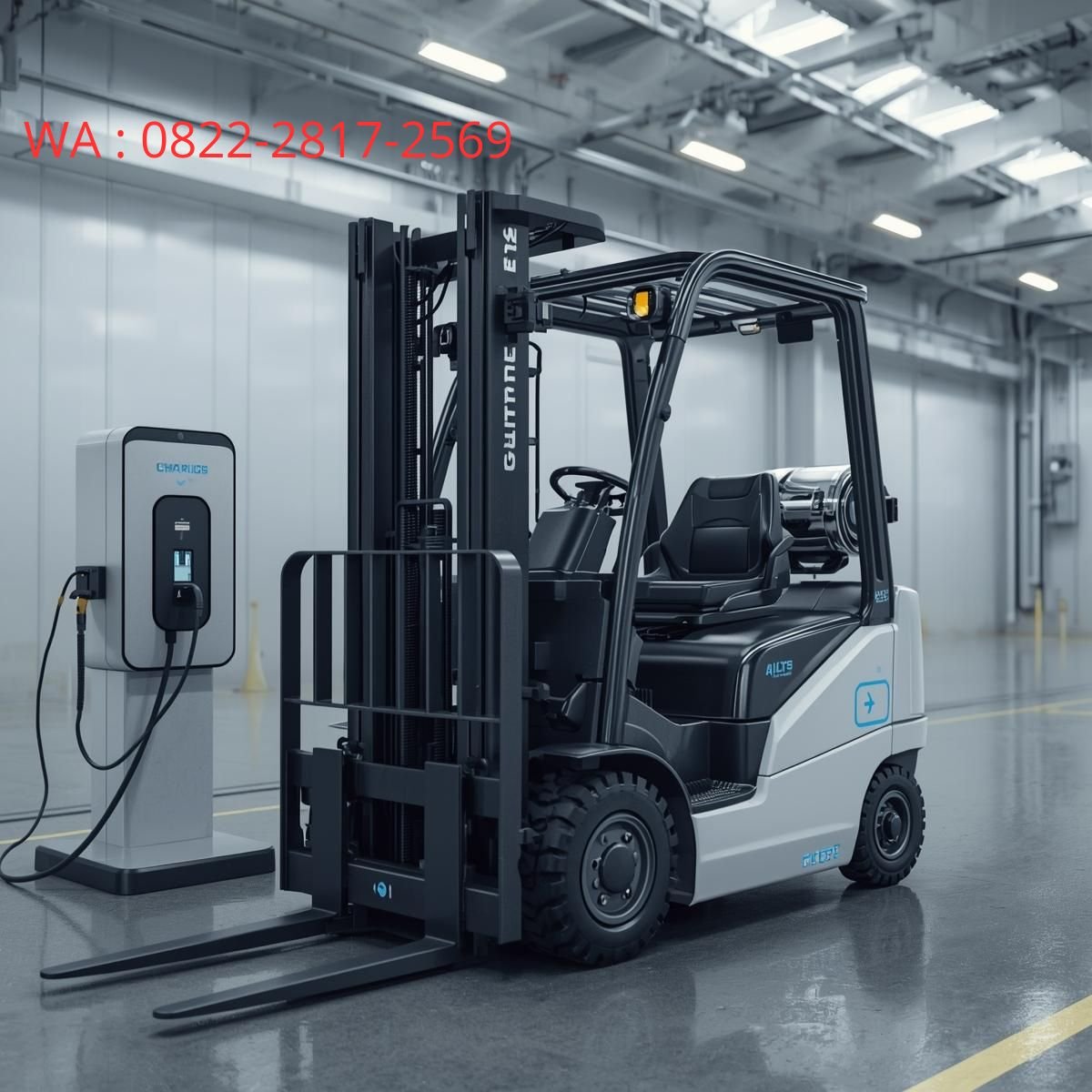 forklift elektrik di area charging