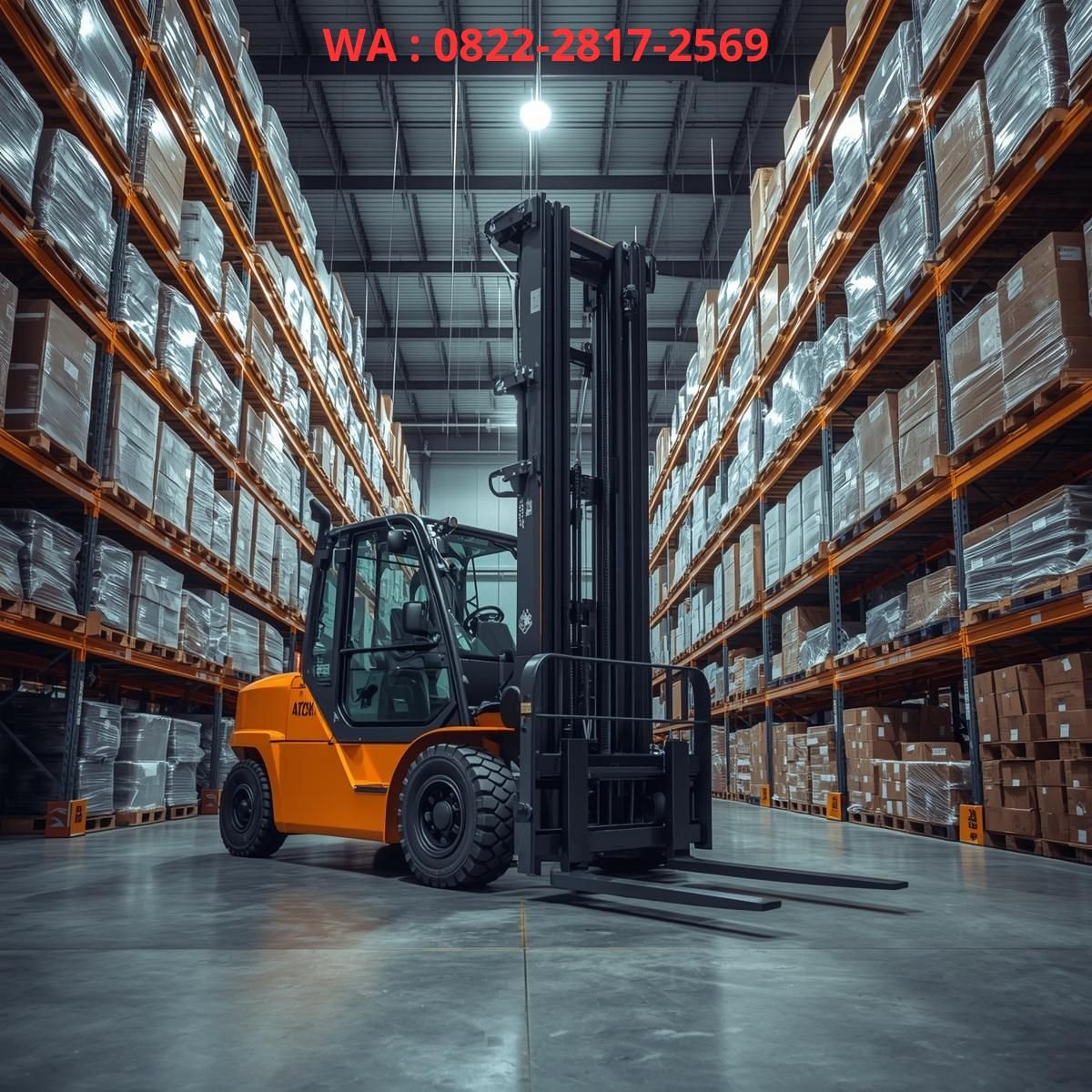 forklift 10 ton area gudang besar