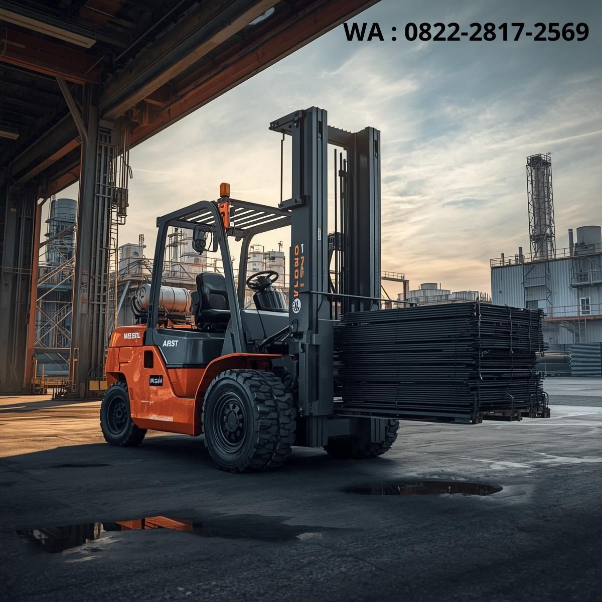 forklift diesel di area pabrik