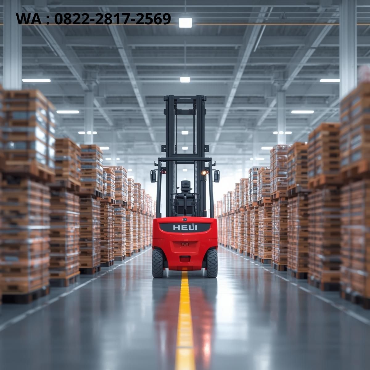 forklift heli battery di gudang