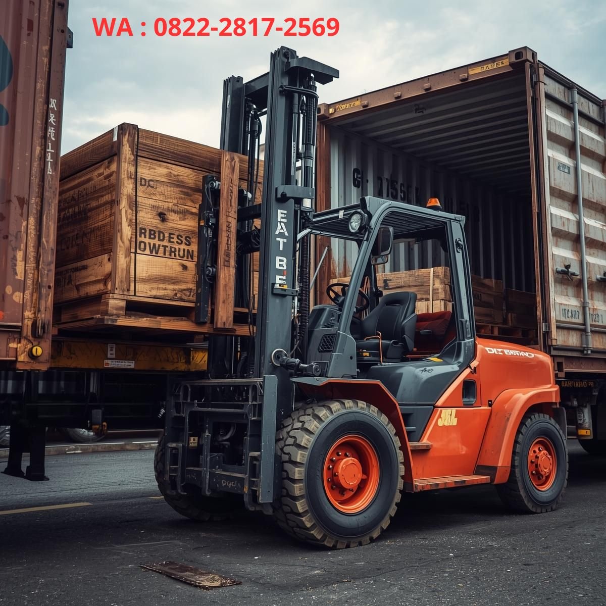 forklift + truck kontainer