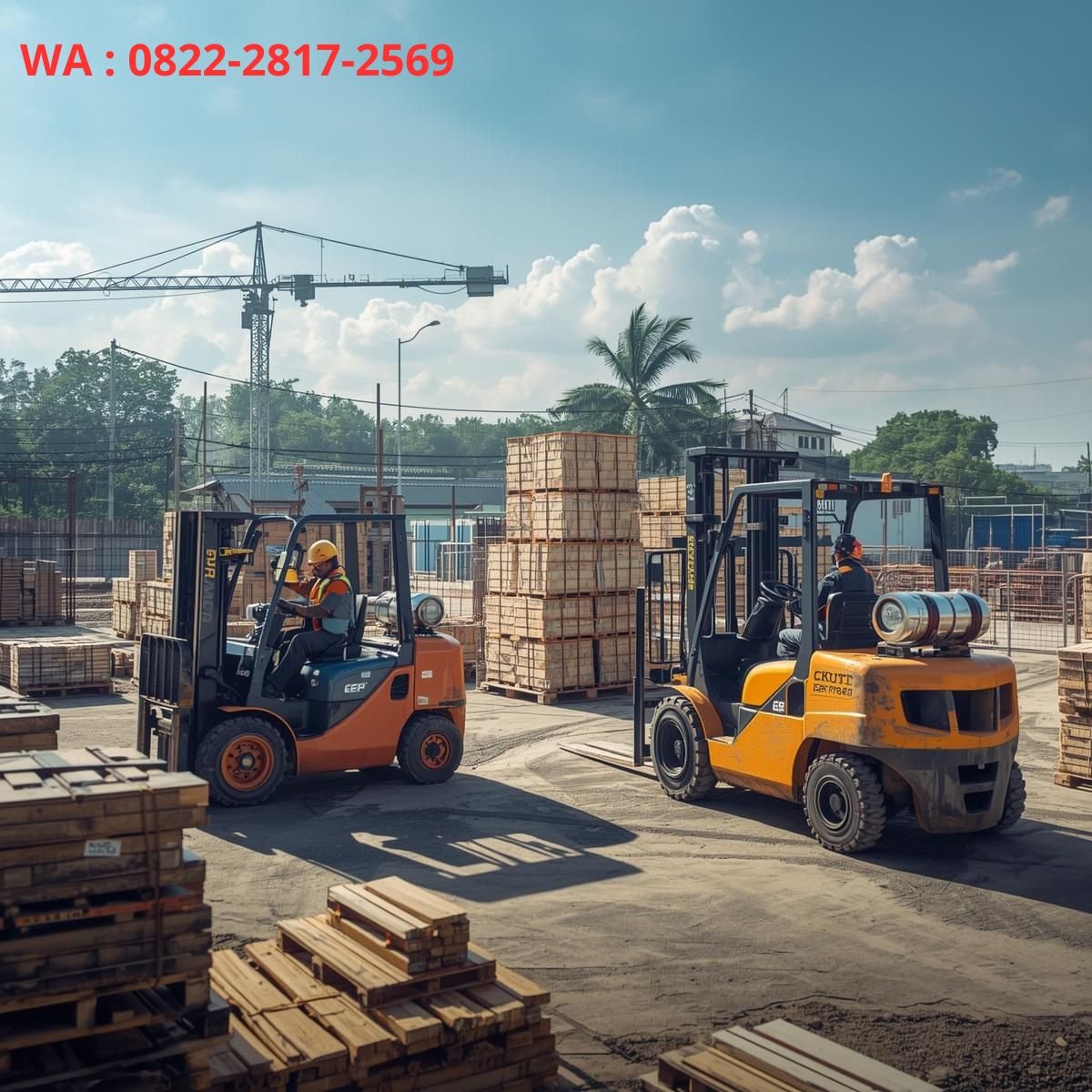 rental forklift area proyek